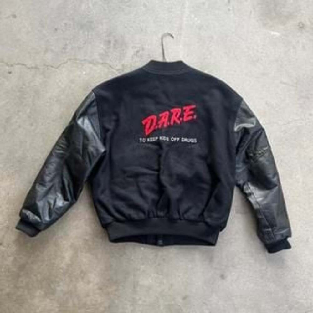 CRAZY RARE Vintage 90s DARE To Keep Kids Off Drugs Letterman Varsity Jacket